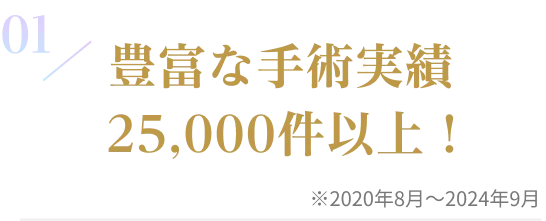 豊富な手術実績 20,000件以上！